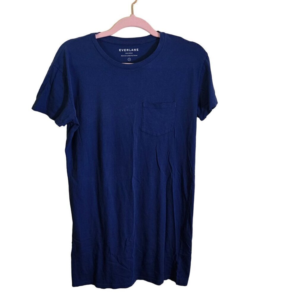 Everlane Organic Cotton Weekend Tee Dress Royal Blue Size S